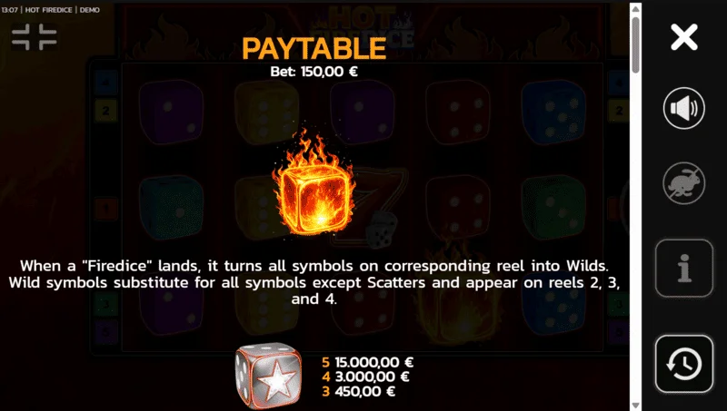 Hot Fire Dice – Symbole und Scatter Pays auf dem Feld