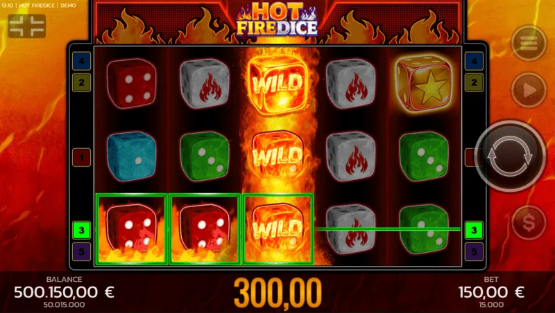 Hot Fire Dice – Großer Gewinn durch Random Wilds